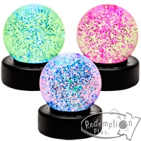 PREMIER 13cm LED Colour Changing Glitter Ball 
